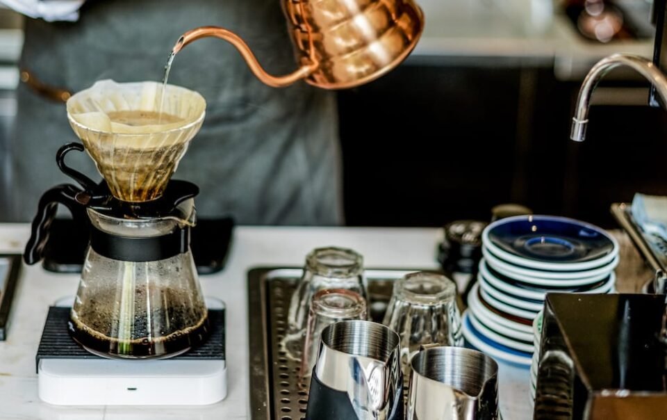 Barista prepare coffee working